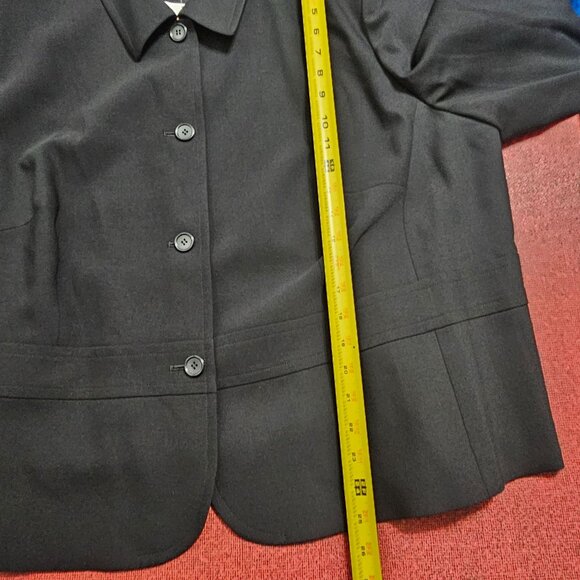 Talbots Wool Stretch Blazer 22WP Black 4 Button Lined Cropped Quiet Luxury NWT - Picture 11 of 11